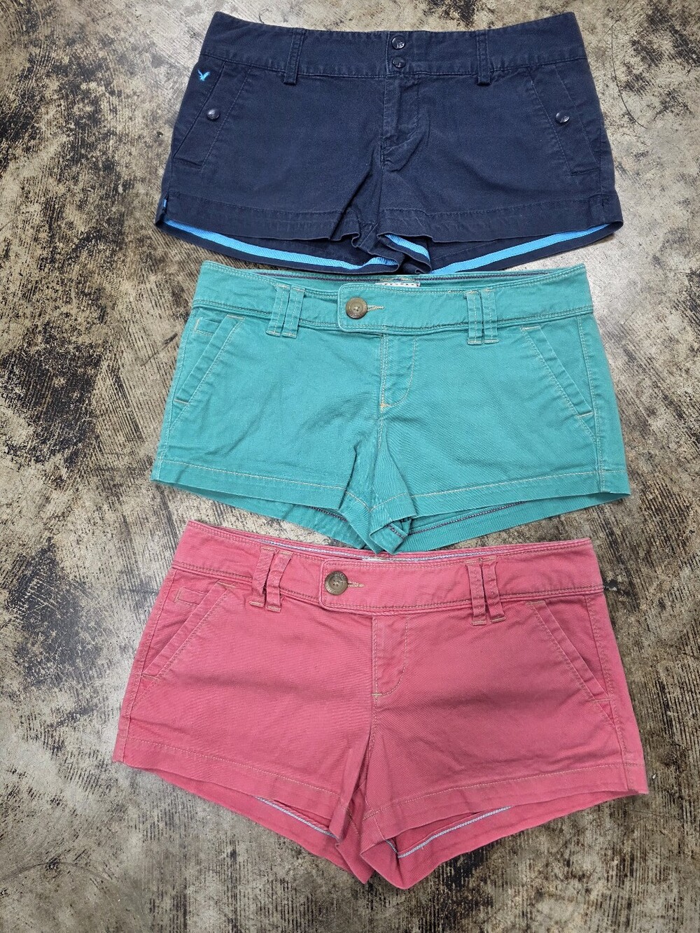 American Eagle Sz 2 Y2k Vintage Shorts Lot Low Rise